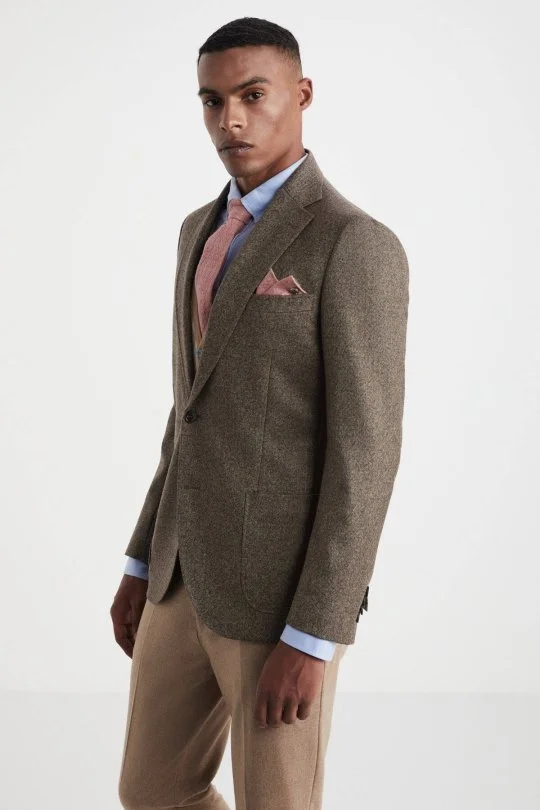 Hemington - Saf Yün Tütün Rengi Blazer Ceket (5)