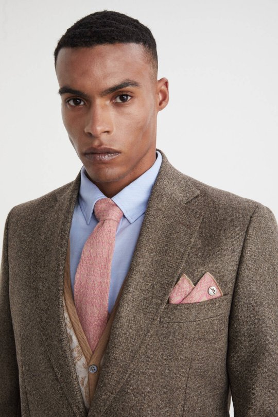 Saf Yün Tütün Rengi Blazer Ceket