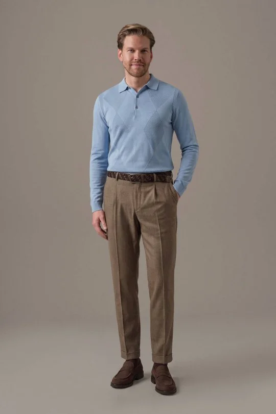 Hemington - Saf Yün Tütün Rengi Chino Jogger Pantolon (2)