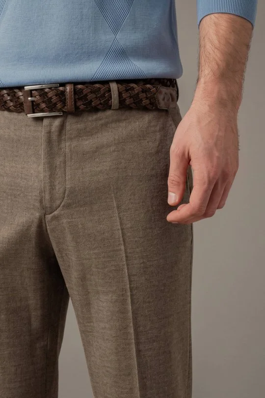 Hemington - Saf Yün Tütün Rengi Chino Jogger Pantolon (3)