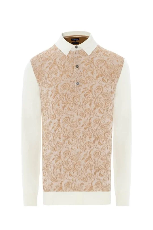 Hemington - Şal Desen Ekru Merino Yün Triko (7)