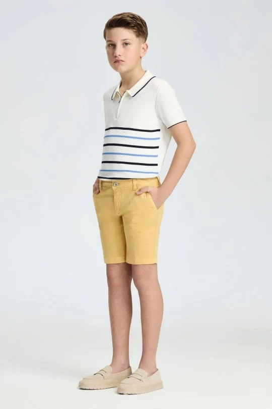 Hemington - Sarı Pamuk Chino Çocuk Bermuda Şort (2)