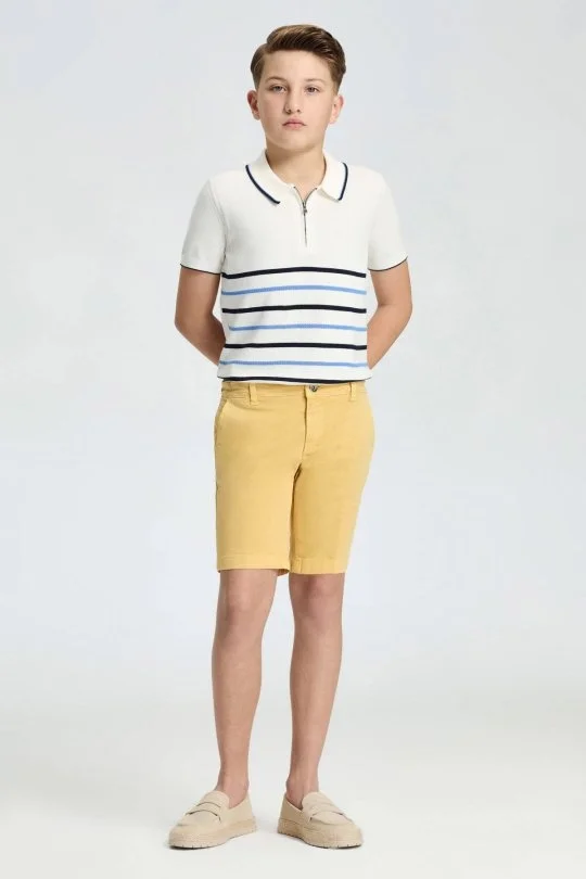 Hemington - Sarı Pamuk Chino Çocuk Bermuda Şort (1)