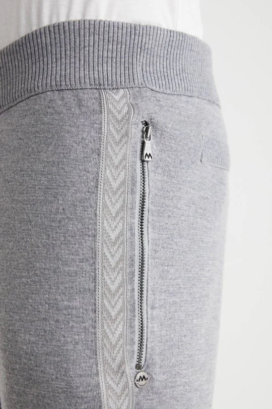 Hemington - Şerit Detaylı Gri Merino Yün Spor Triko Pantolon (4)