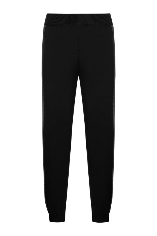 Hemington - Şerit Detaylı Siyah Merino Yün Spor Triko Pantolon (8)