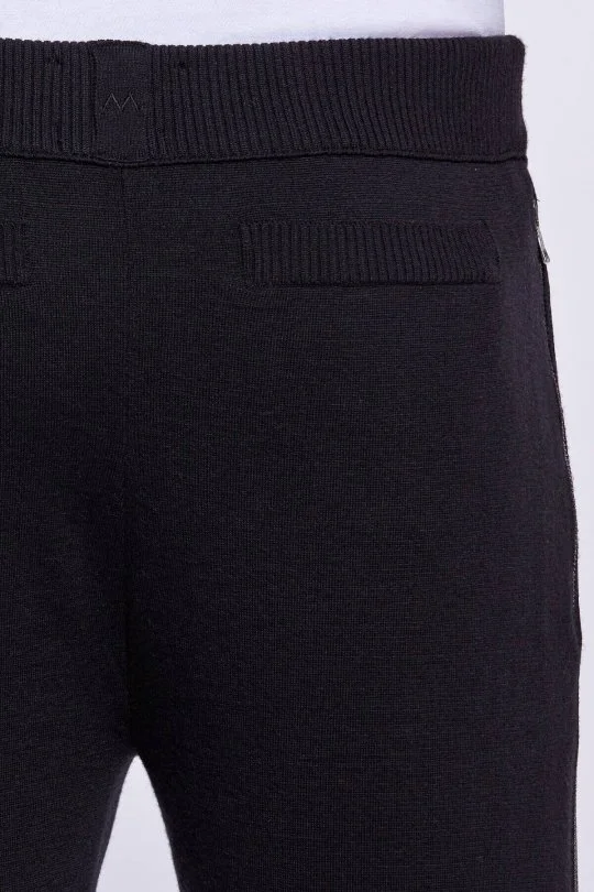 Hemington - Şerit Detaylı Siyah Merino Yün Spor Triko Pantolon (6)