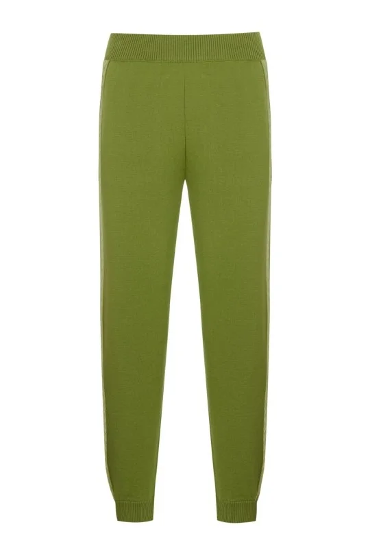 Hemington - Şerit Detaylı Yeşil Merino Yün Spor Triko Pantolon (7)