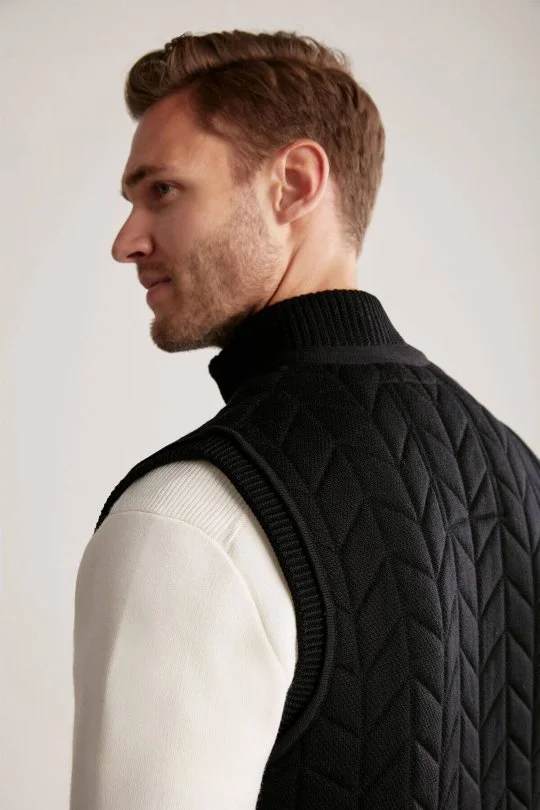 Hemington - Siyah Activewear Merino Yün Triko Yelek (2)