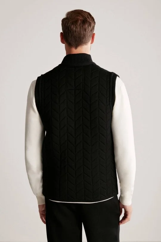 Hemington - Siyah Activewear Merino Yün Triko Yelek (5)
