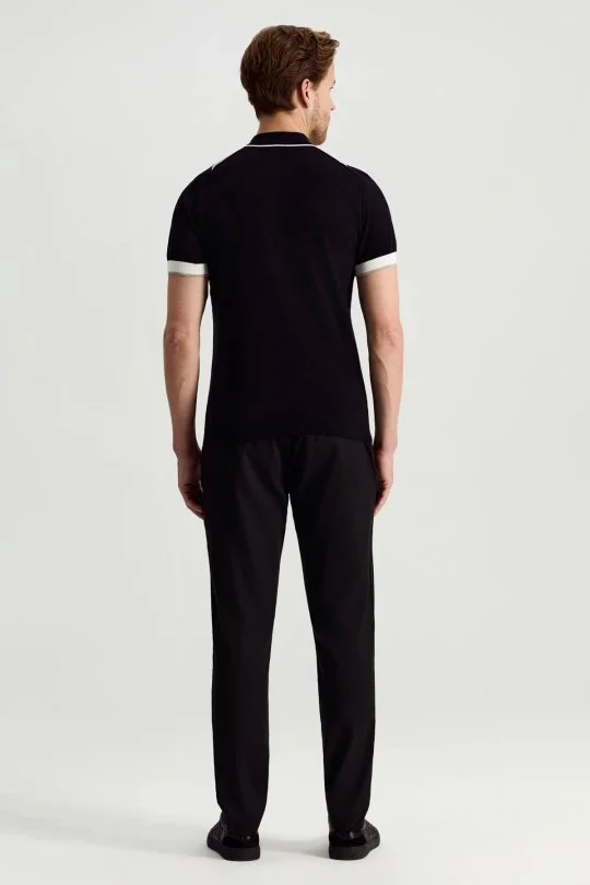 Hemington - Siyah Beyaz Baklava Desen Triko Polo (5)