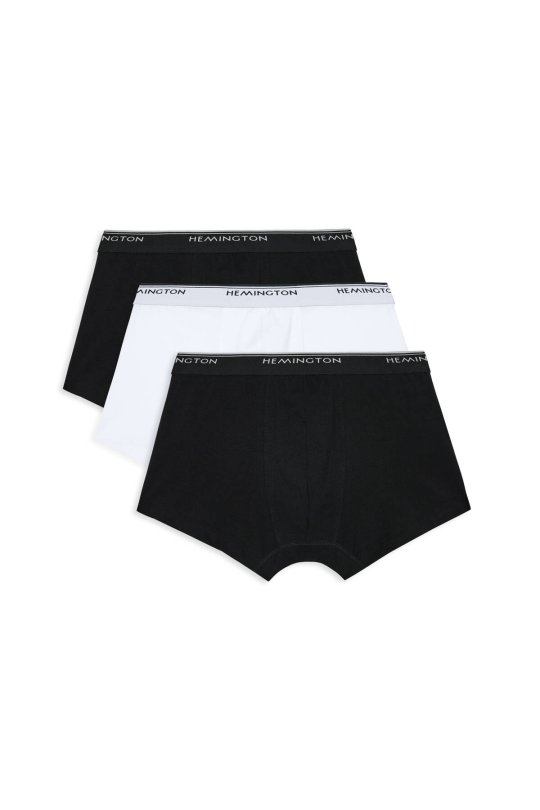 Siyah Beyaz Siyah Üçlü Boxer Seti