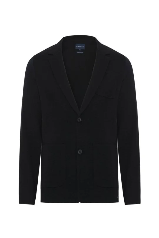 Hemington - Extrafine Merino Siyah Triko Blazer Ceket (6)