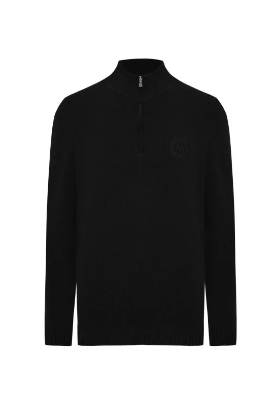 Hemington - Siyah Fermuarlı Merino Yün Activewear Triko (6)