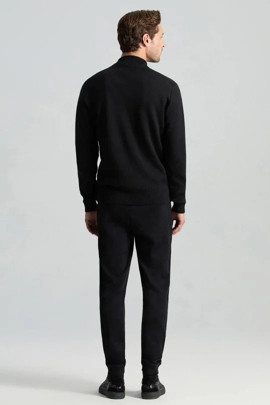 Hemington - Siyah Fermuarlı Merino Yün Activewear Triko (4)