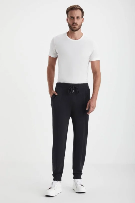 Hemington - Siyah Merino Yün Activewear Triko Pantolon (1)