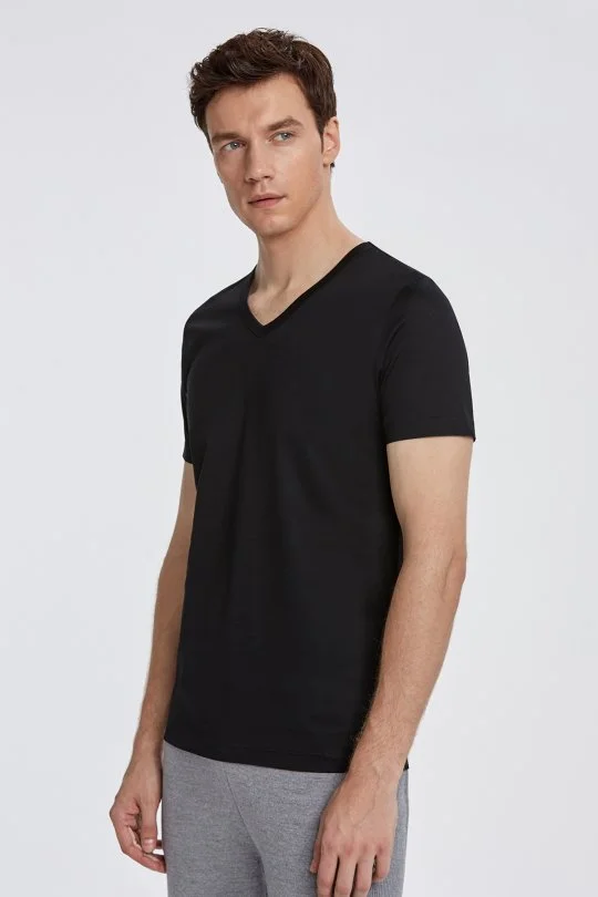 Hemington - V Yaka Siyah Basic T-Shirt (4)