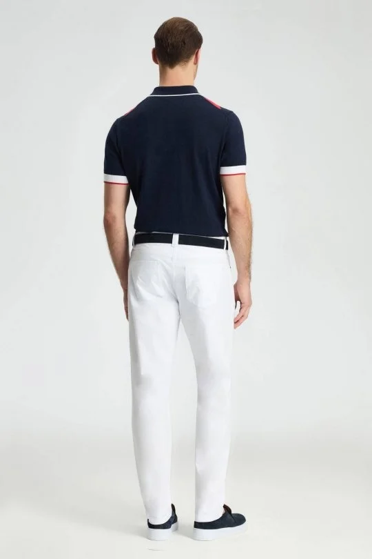 Hemington - Pamuk Karışım Slim Fit 5 Cep Beyaz Chino Pantolon (5)