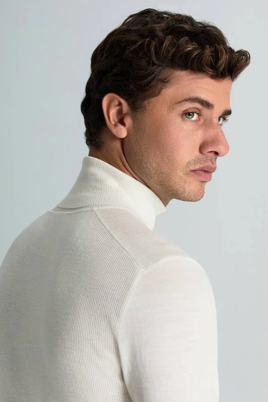 Hemington - Slim Fit Beyaz Activewear Merino Yün Triko (3)