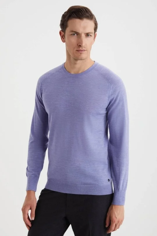 Hemington - Extrafine Merino Açık Mor Bisiklet Yaka Triko