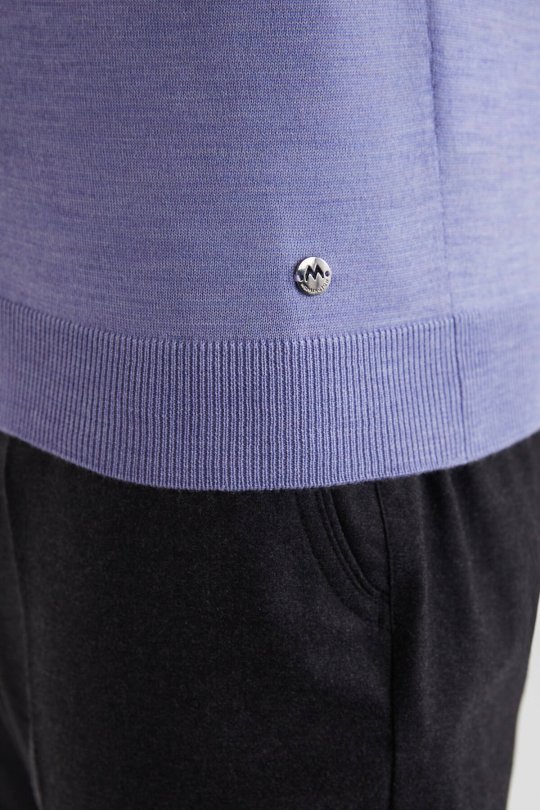 Extrafine Merino Açık Mor Bisiklet Yaka Triko
