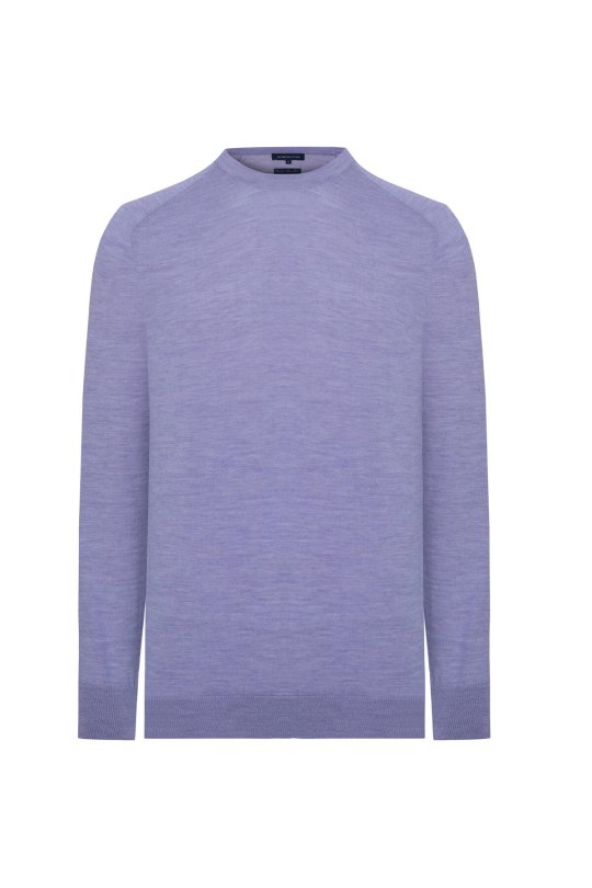 Extrafine Merino Açık Mor Bisiklet Yaka Triko