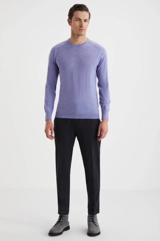 Hemington - Extrafine Merino Açık Mor Bisiklet Yaka Triko (1)