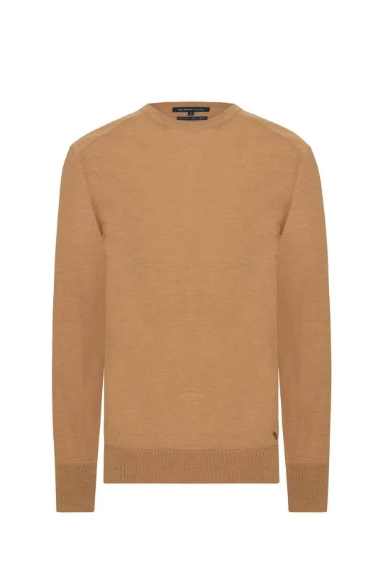 Hemington - Extrafine Merino Camel Bisiklet Yaka Triko (6)