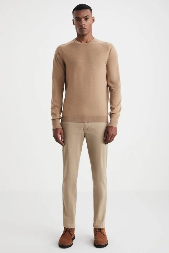 Hemington - Extrafine Merino Camel Bisiklet Yaka Triko (1)