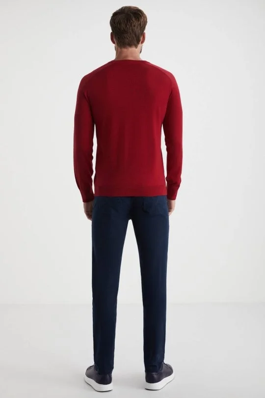 Hemington - Extrafine Merino Kırmızı Bisiklet Yaka Triko (5)