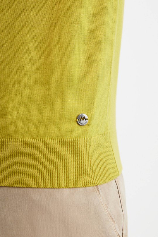 Extrafine Merino Koyu Sarı Bisiklet Yaka Triko