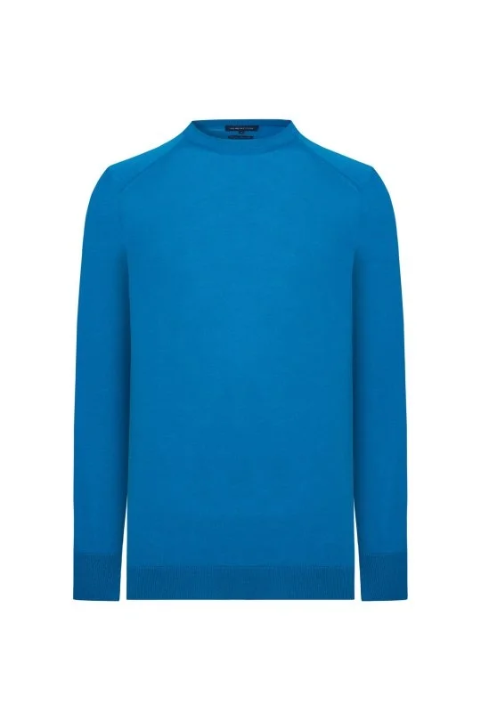 Hemington - Extrafine Merino Mavi Bisiklet Yaka Triko (5)