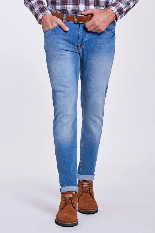 Hemington - Slim Fit Buz Mavisi Denim Pantolon (1)
