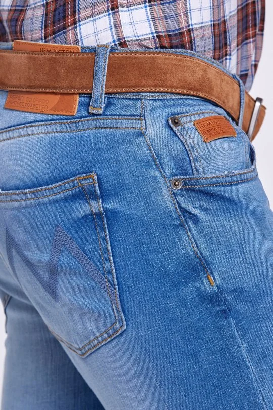 Hemington - Slim Fit Buz Mavisi Denim Pantolon (5)