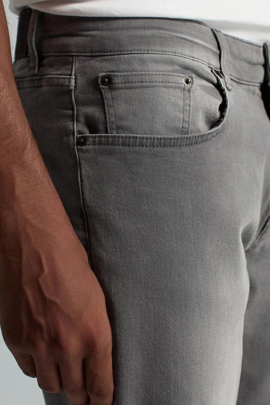 Hemington - Saf Pamuk Slim Fit Gri Denim Pantolon (3)