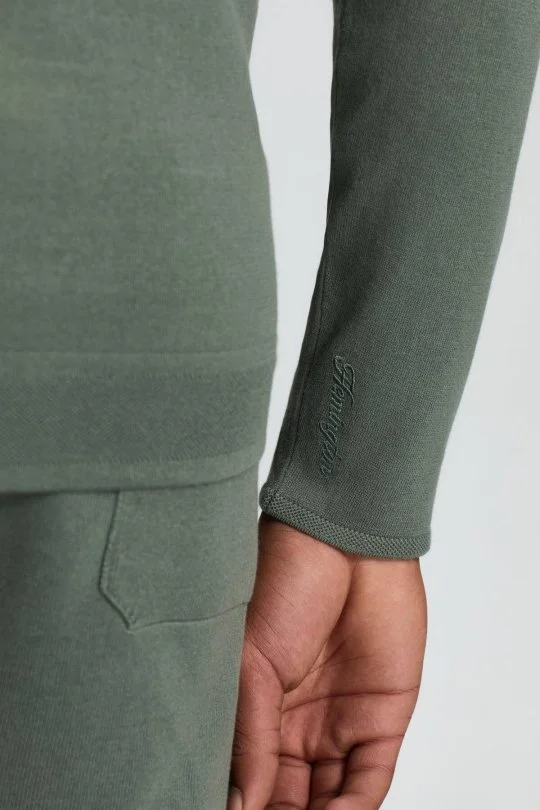 Hemington - Slim Fit Haki Kapüşonlu İnce Hırka (6)