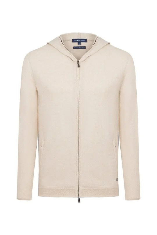 Hemington - Slim Fit Kum Rengi Kapüşonlu İnce Hırka (6)