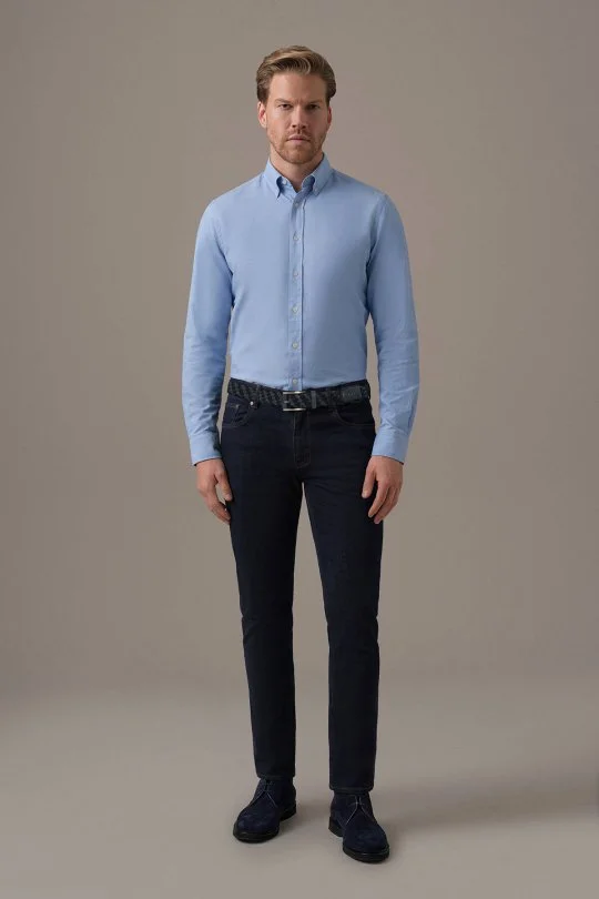 Slim Fit Lacivert 5 Cepli Denim Pantolon