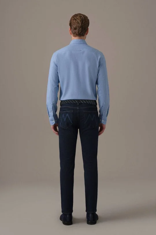 Slim Fit Lacivert 5 Cepli Denim Pantolon