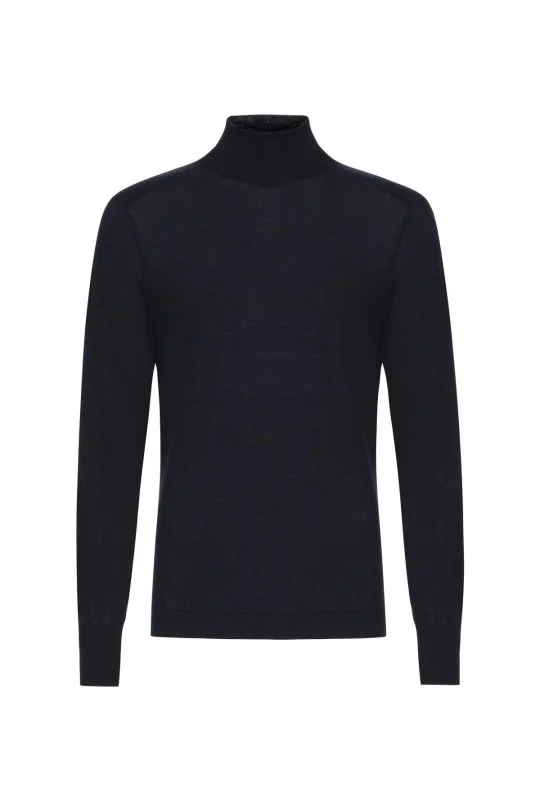 Hemington - Slim Fit Lacivert Activewear Merino Yün Triko (7)