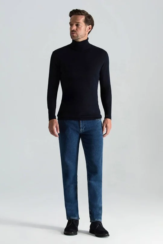 Hemington - Slim Fit Lacivert Activewear Merino Yün Triko (1)