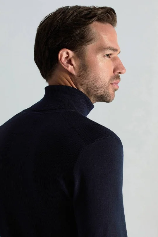 Hemington - Slim Fit Lacivert Activewear Merino Yün Triko (4)