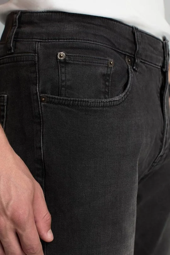 Hemington - Saf Pamuk Slim Fit Siyah Denim Pantolon (4)