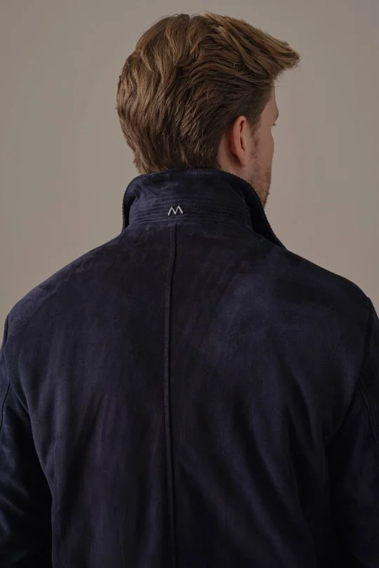 Süet Koyu Lacivert Bluzon Mont