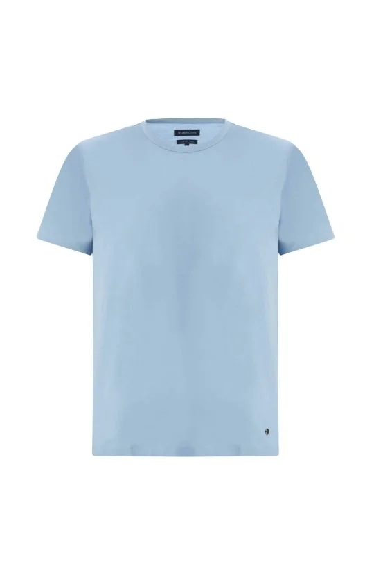 Hemington - Superfine Pamuk Bisiklet Yaka Açık Mavi Basic T-Shirt (5)