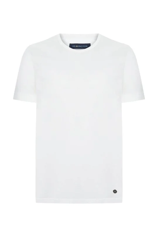 Hemington - Superfine Pamuk Bisiklet Yaka Beyaz Basic T-Shirt (6)