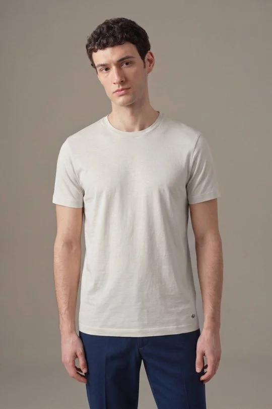Hemington - Superfine Pamuk Bisiklet Yaka Beyaz Basic T-Shirt (1)
