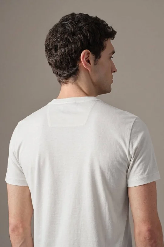 Hemington - Superfine Pamuk Bisiklet Yaka Beyaz Basic T-Shirt (4)