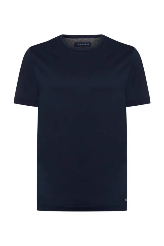 Hemington - Superfine Pamuk Bisiklet Yaka Lacivert Basic T-Shirt (6)