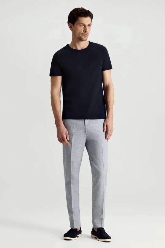 Hemington - Superfine Pamuk Bisiklet Yaka Lacivert Basic T-Shirt (2)