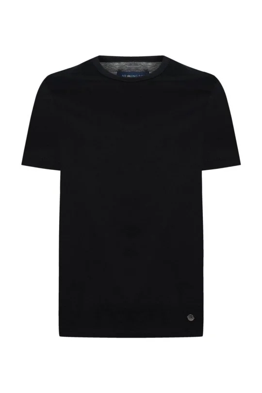 Hemington - Superfine Pamuk Bisiklet Yaka Siyah Basic T-Shirt (6)